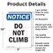 Signmission Do Not Climb, 7 in W x Rectangle, Aluminum OS-2PACK-NS-A-710-V-11118 - alternate 7